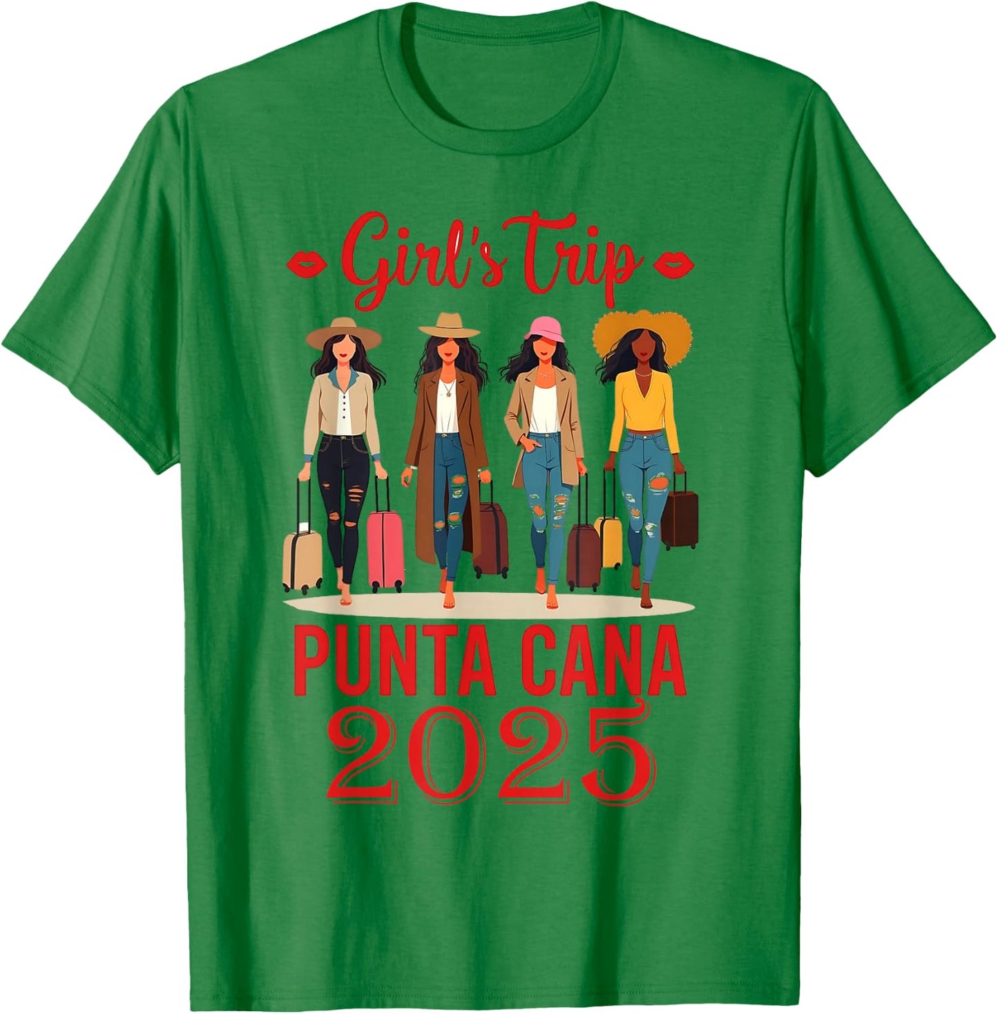 Punta Cana Girls Trip 2025 Funny Vacation T-Shirt - T-Shirt | Irish Green
