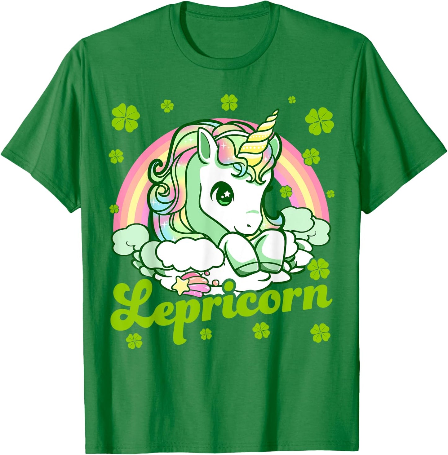 Lepricorn Rainbow St Patricks Day Unicorn Girls Kids Teacher T-Shirt - T-Shirt | Irish Green