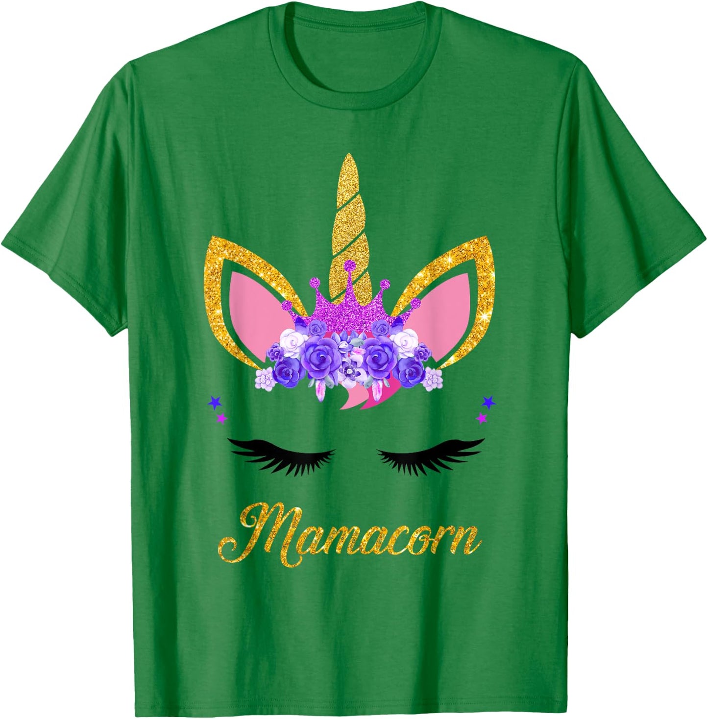 Mamacorn Cute Unicorn Mom Mother of the Unicorn Girl Mommy T-Shirt - T-Shirt | Irish Green