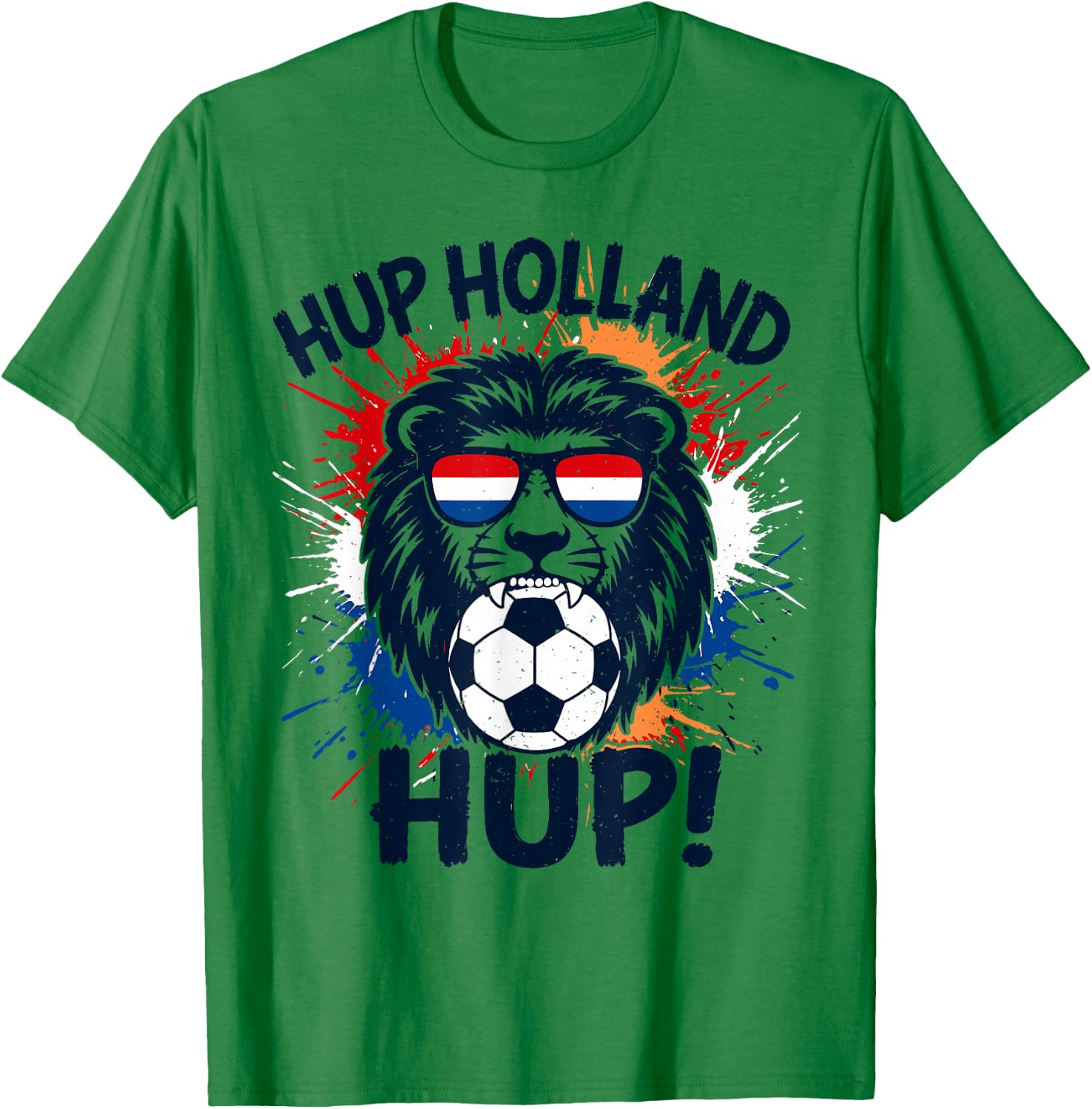 Hup Holland, Netherlands Flag Lion, Nederland Dutch Orange T-Shirt - T-Shirt | Irish Green