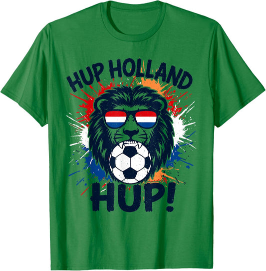 Hup Holland, Netherlands Flag Lion, Nederland Dutch Orange T-Shirt - T-Shirt | Irish Green
