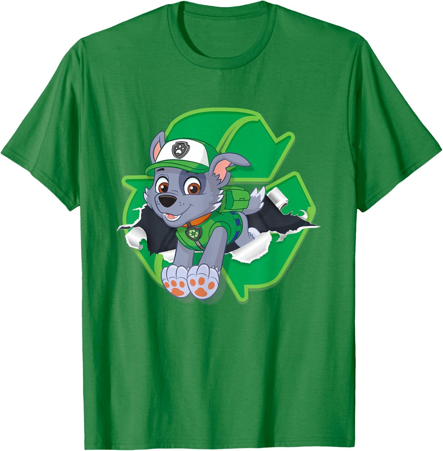 Paw Patrol Rocky Torn Badge T-Shirt - T-Shirt | Irish Green