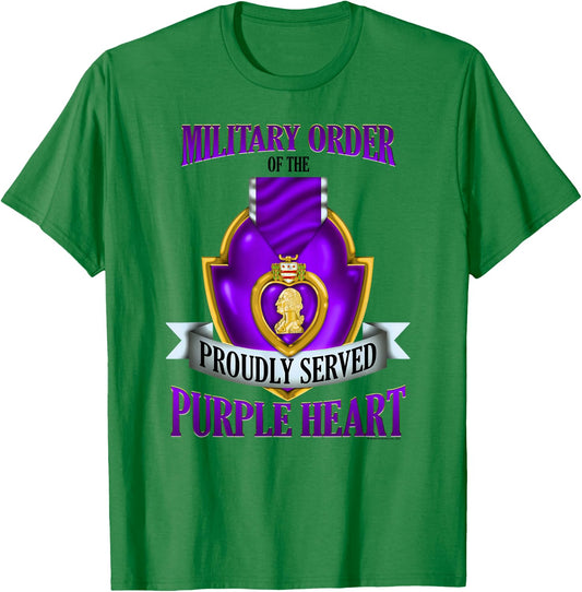 Military Order of the Proudly Served Purple Heart T-Shirt - T-Shirt | Irish Green