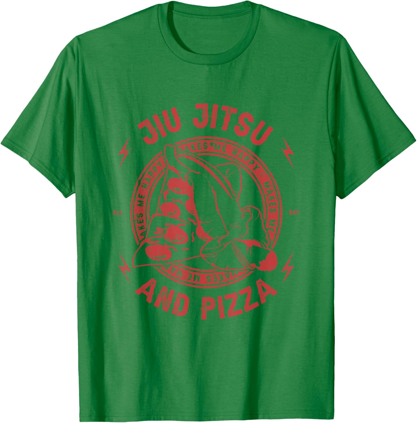 Jiu Jitsu And Pizza Funny Jujitsu BJJ and Mixed Martial Arts T-Shirt - T-Shirt | Irish Green