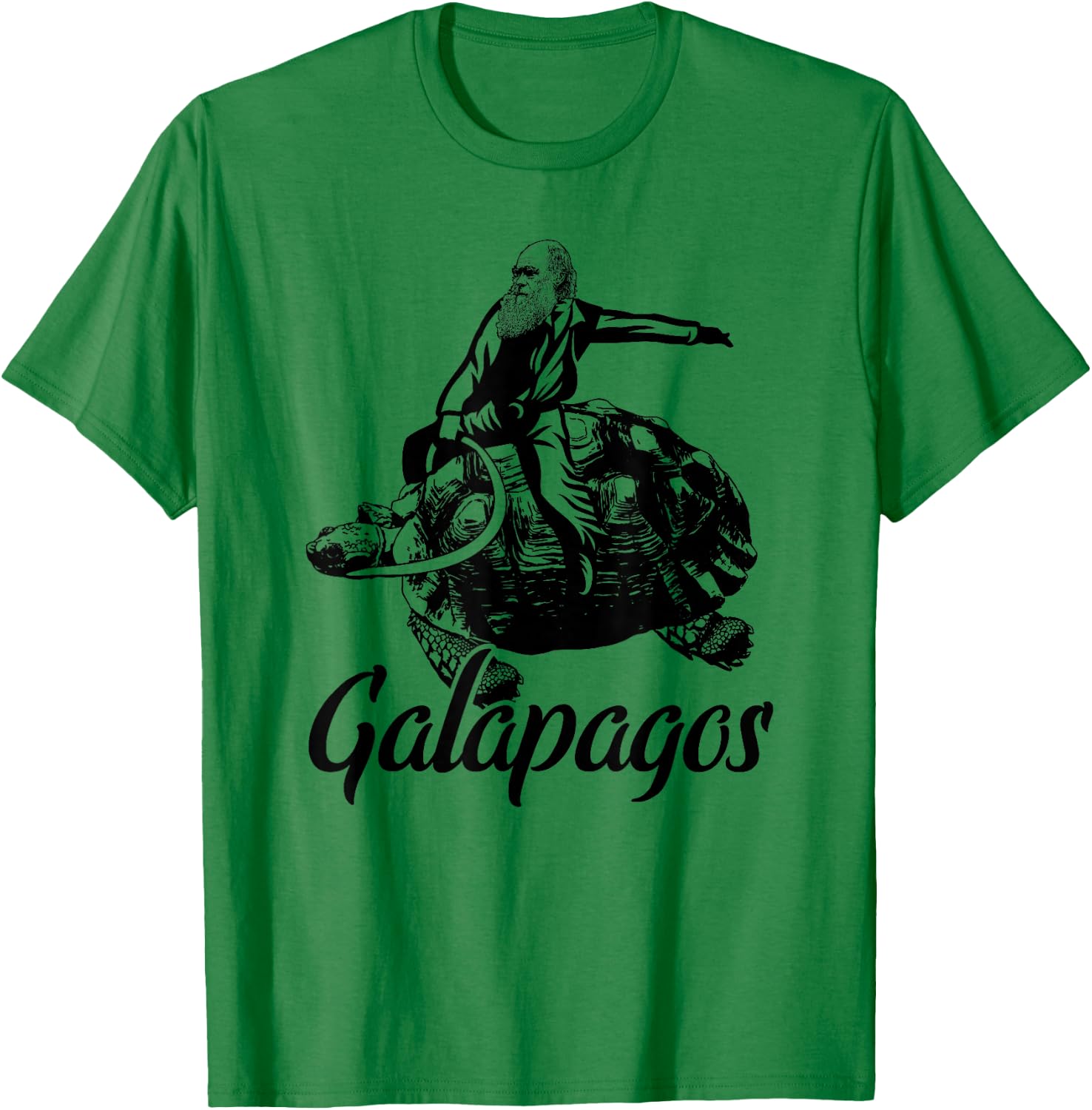 Charles Darwin Galapagos Islands Evolution T-Shirt - T-Shirt | Irish Green