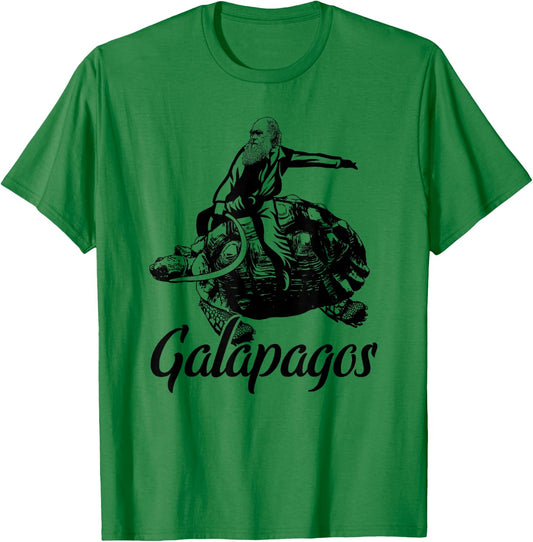 Charles Darwin Galapagos Islands Evolution T-Shirt - T-Shirt | Irish Green