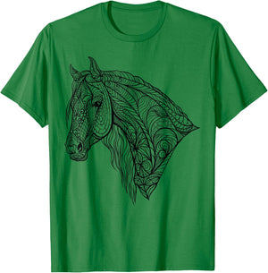 Cute horse to paint and color in for children T-Shirt - T-Shirt | Irish Green
