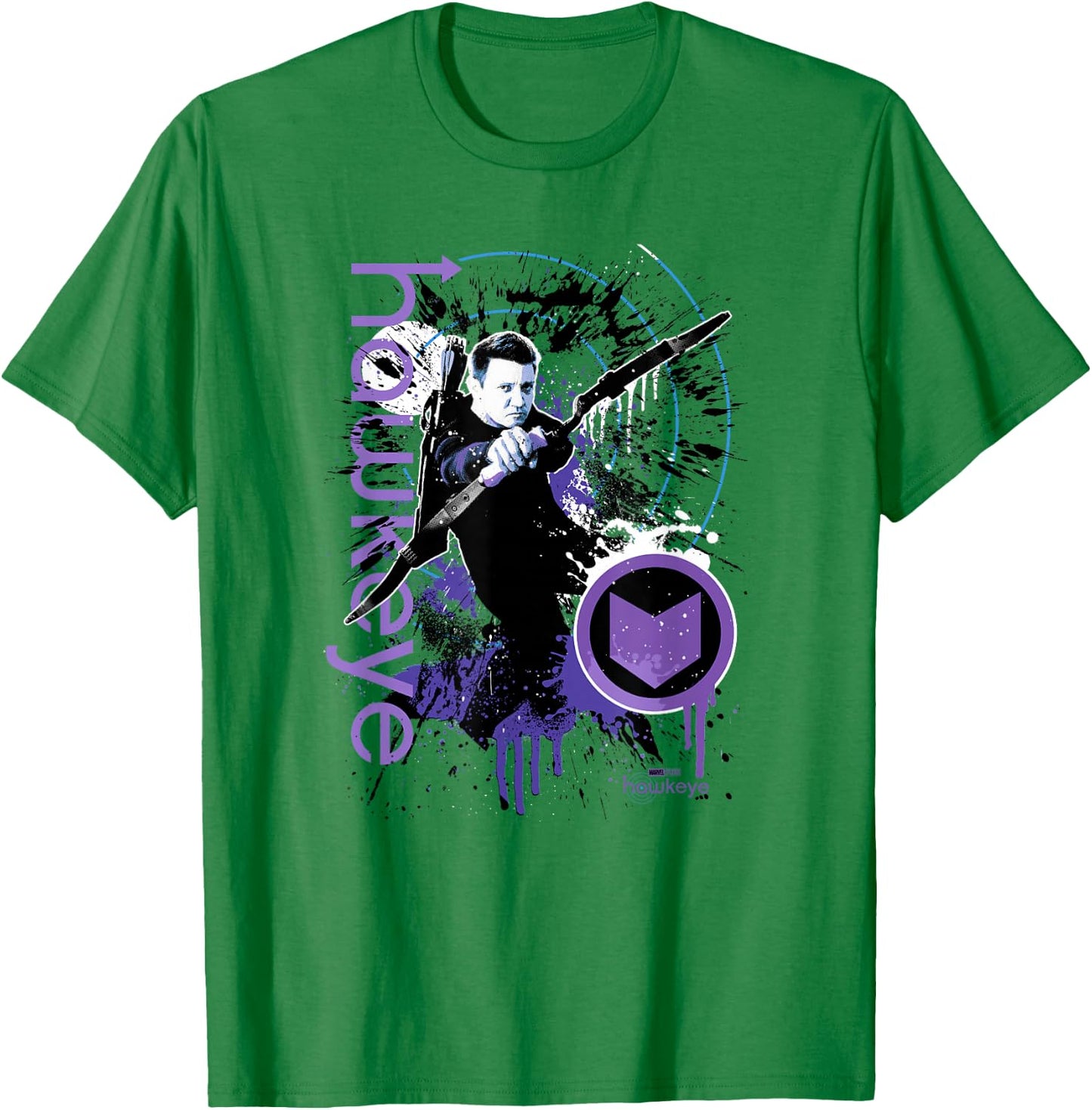 Marvel Hawkeye Disney Plus Target Paint Splatter T-Shirt - T-Shirt | Irish Green