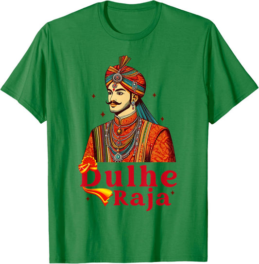 Indian Groom Indian Wedding Party Desi Newlywed Dulhe Raja T-Shirt - T-Shirt | Irish Green