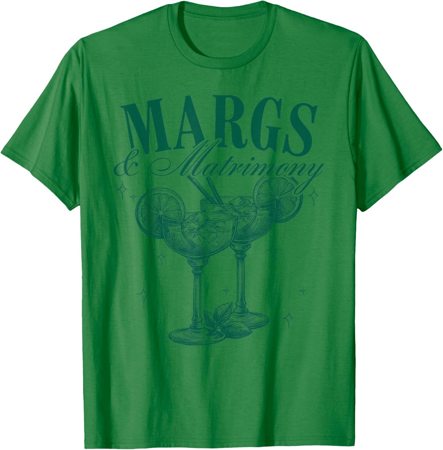 Margs and Matrimony Bachelorette Party Margarita Drink Team T-Shirt - T-Shirt | Irish Green