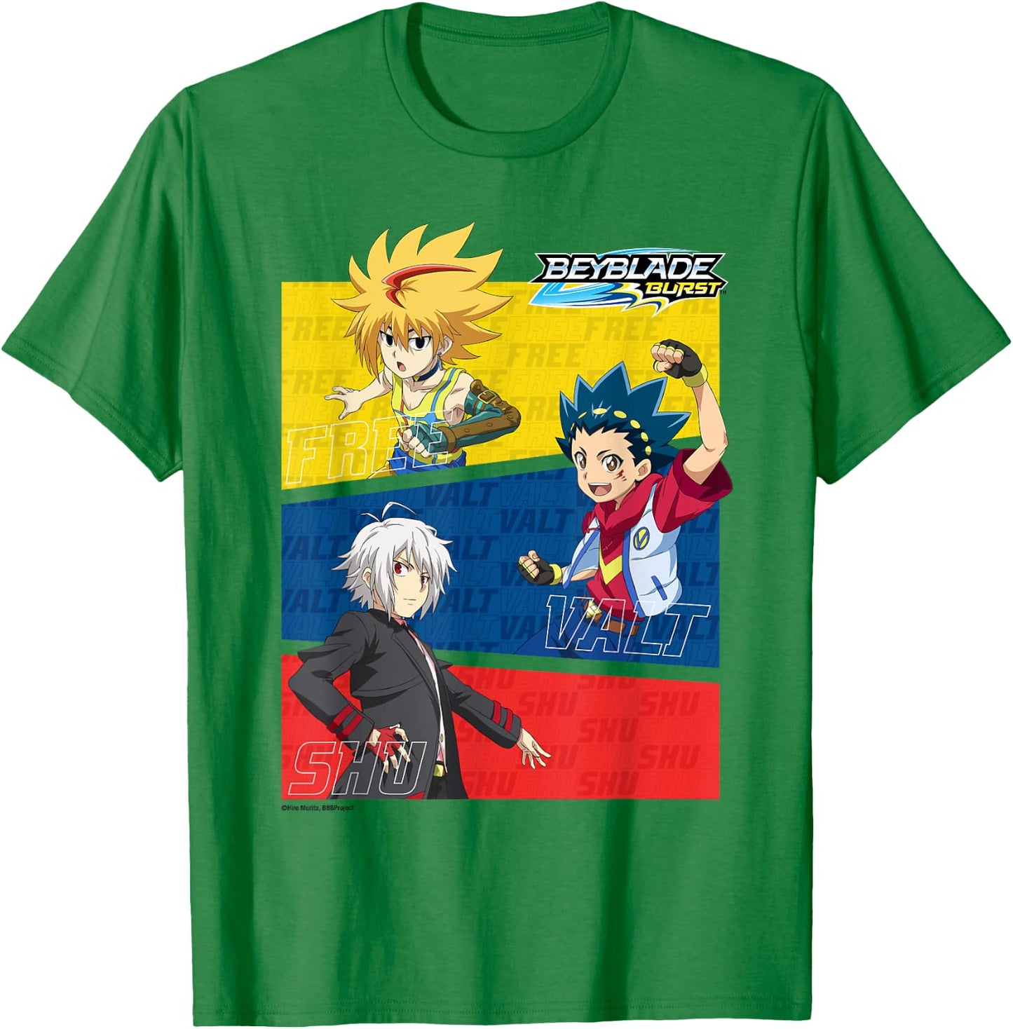 Beyblade Burst Quaddrive Valt Shu Free T-Shirt - T-Shirt | Irish Green