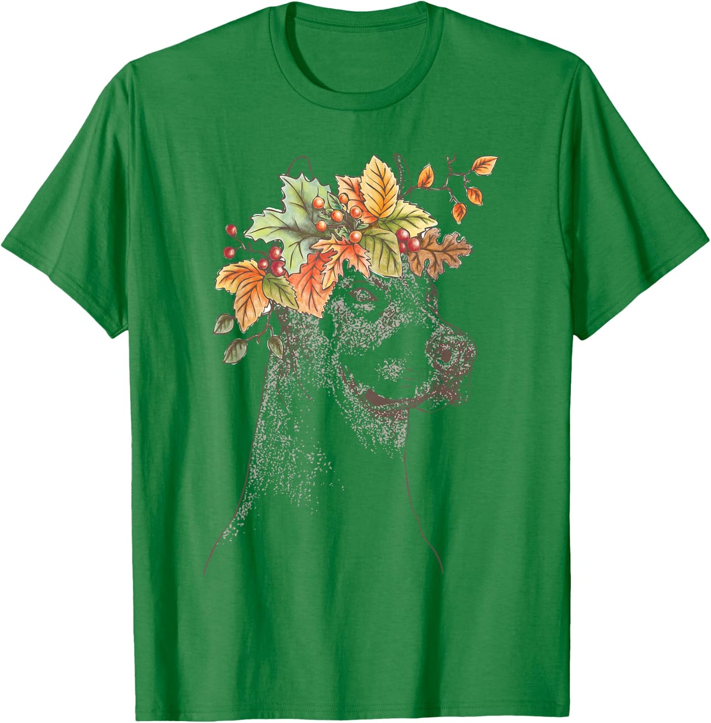 Outline with leaves and branches | American Pitbull Terrier T-Shirt - T-Shirt | Irish Green