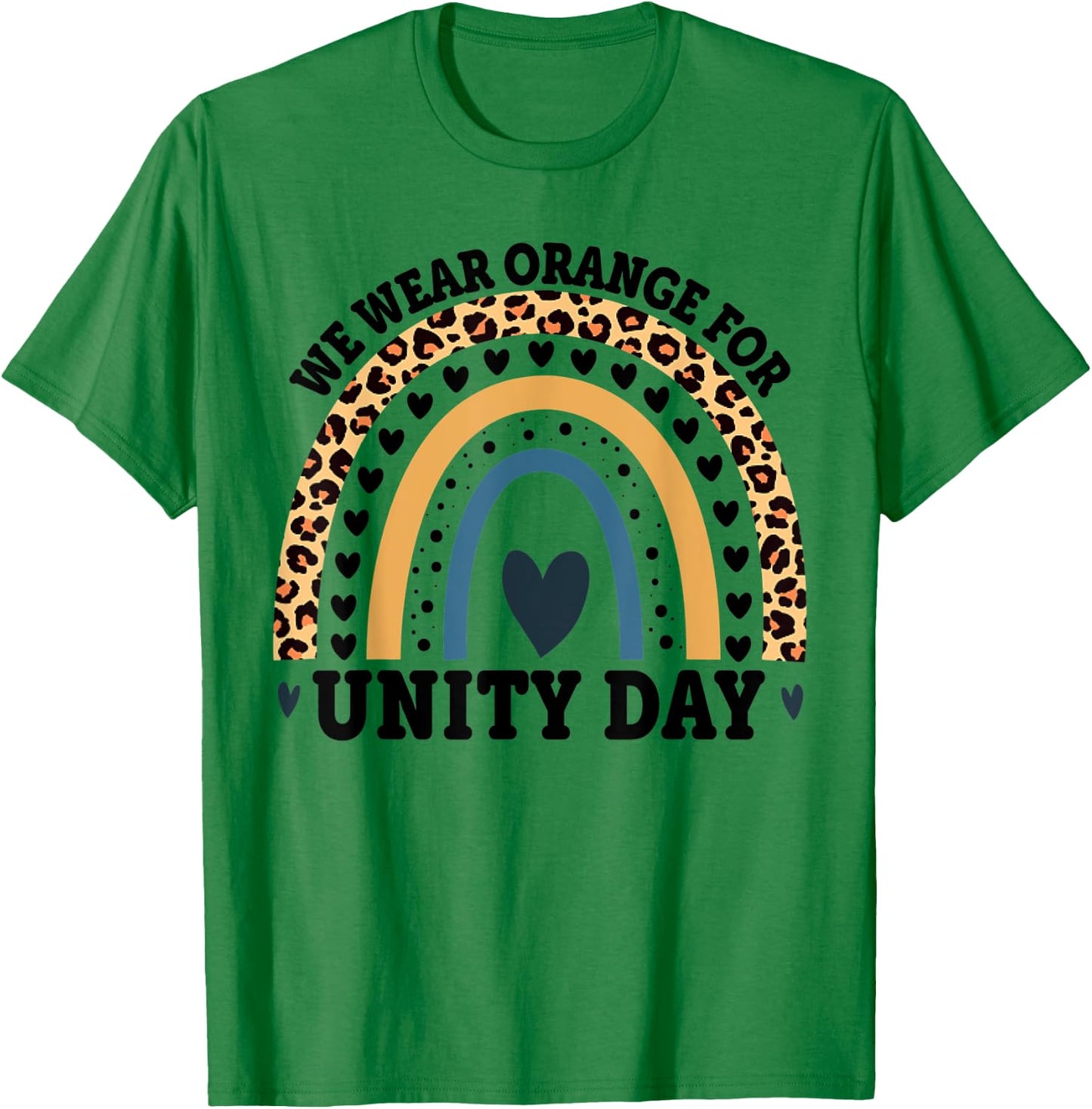 We Wear Orange For Unity Day Boho Rainbow Leopard T-Shirt - T-Shirt | Irish Green