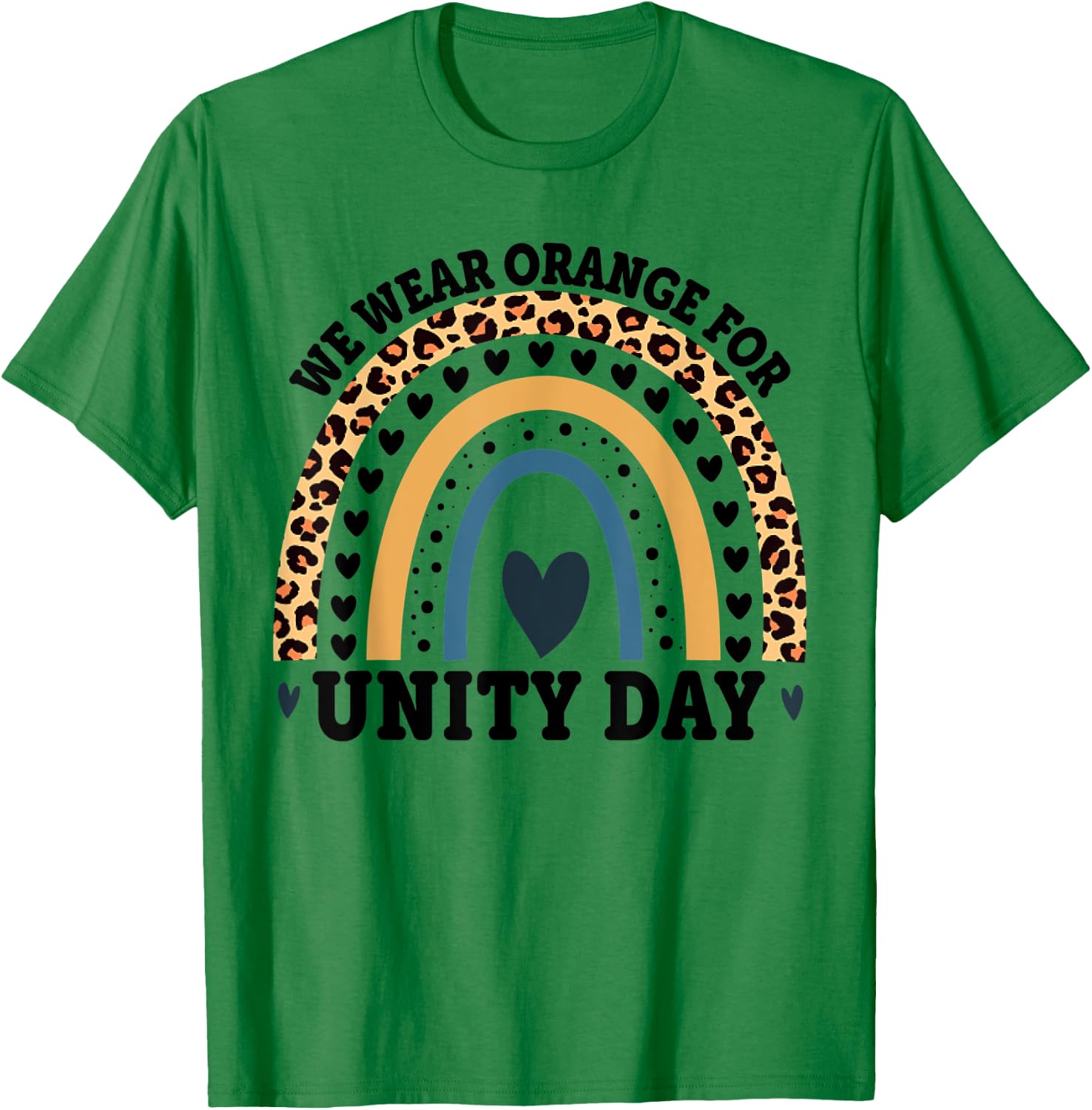 We Wear Orange For Unity Day Boho Rainbow Leopard T-Shirt - T-Shirt | Irish Green