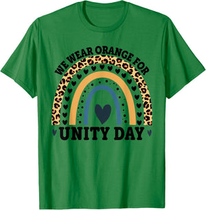 We Wear Orange For Unity Day Boho Rainbow Leopard T-Shirt - T-Shirt | Irish Green