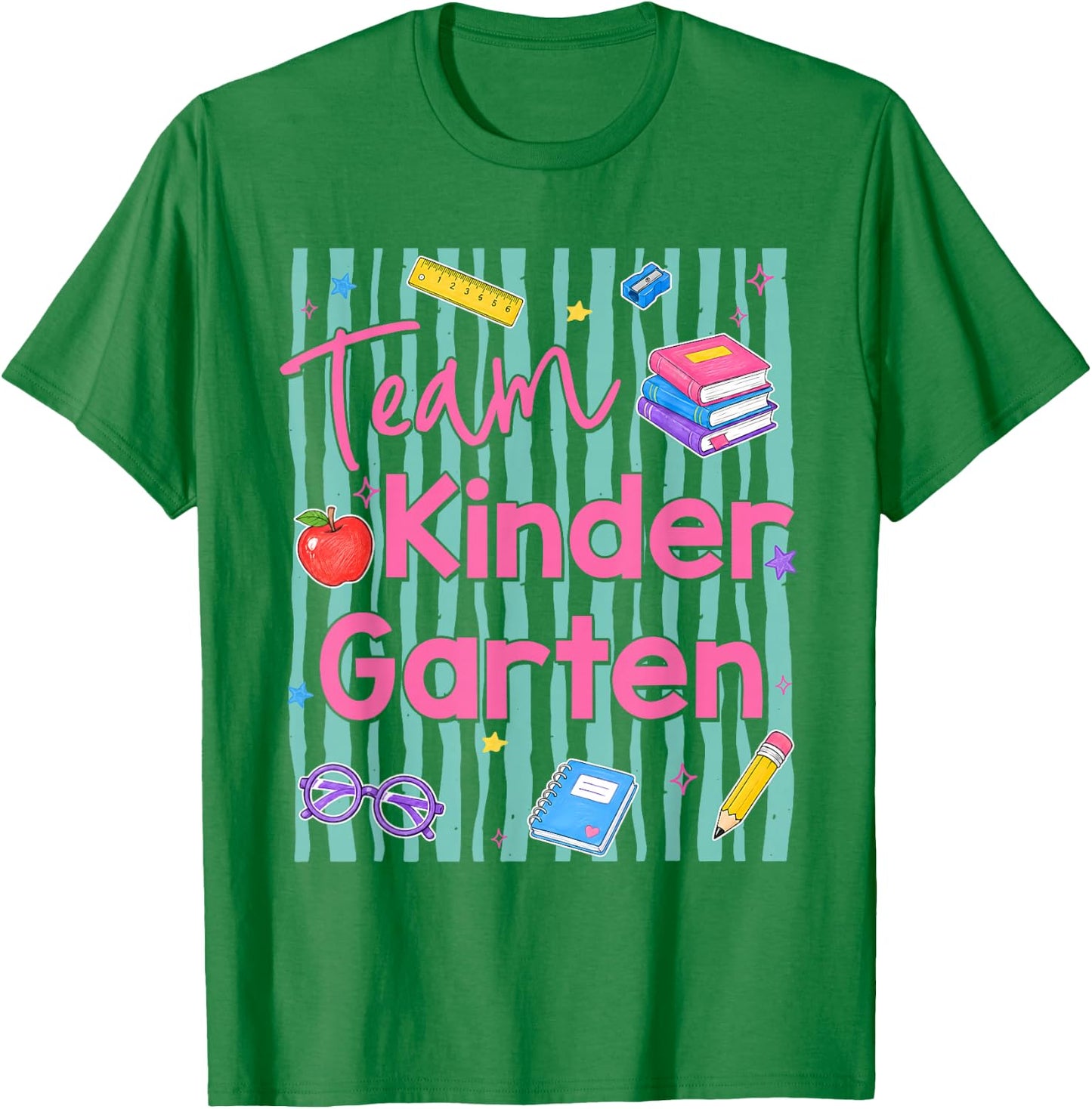 Preppy Team Kindergarten Back to School Teachers Students T-Shirt - T-Shirt | Irish Green