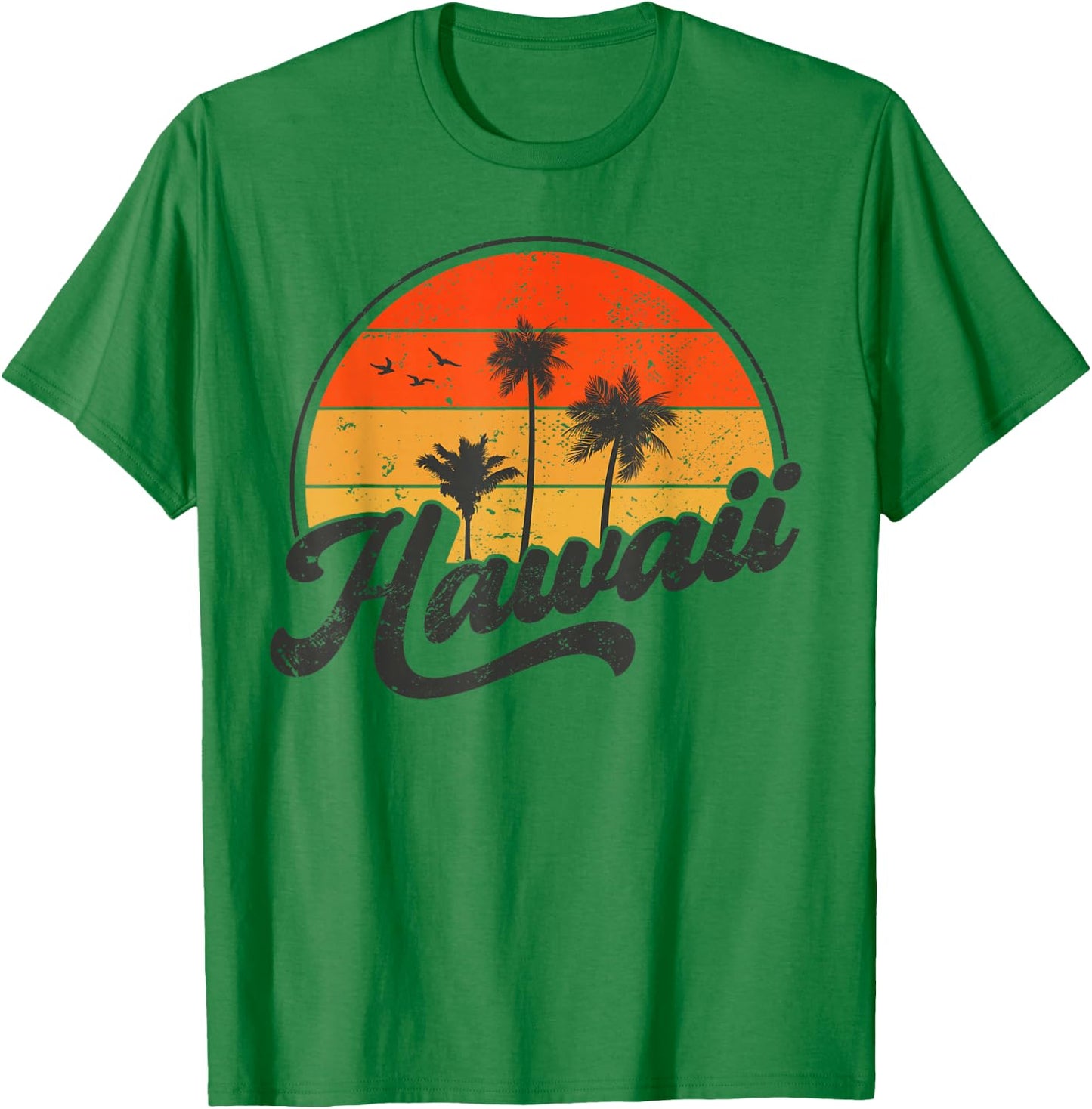 Hawaii Retro Vintage Sunset T-Shirt - T-Shirt | Irish Green