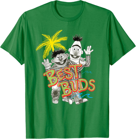 Sesame Street Bert and Ernie Best Buds T-Shirt - T-Shirt | Irish Green