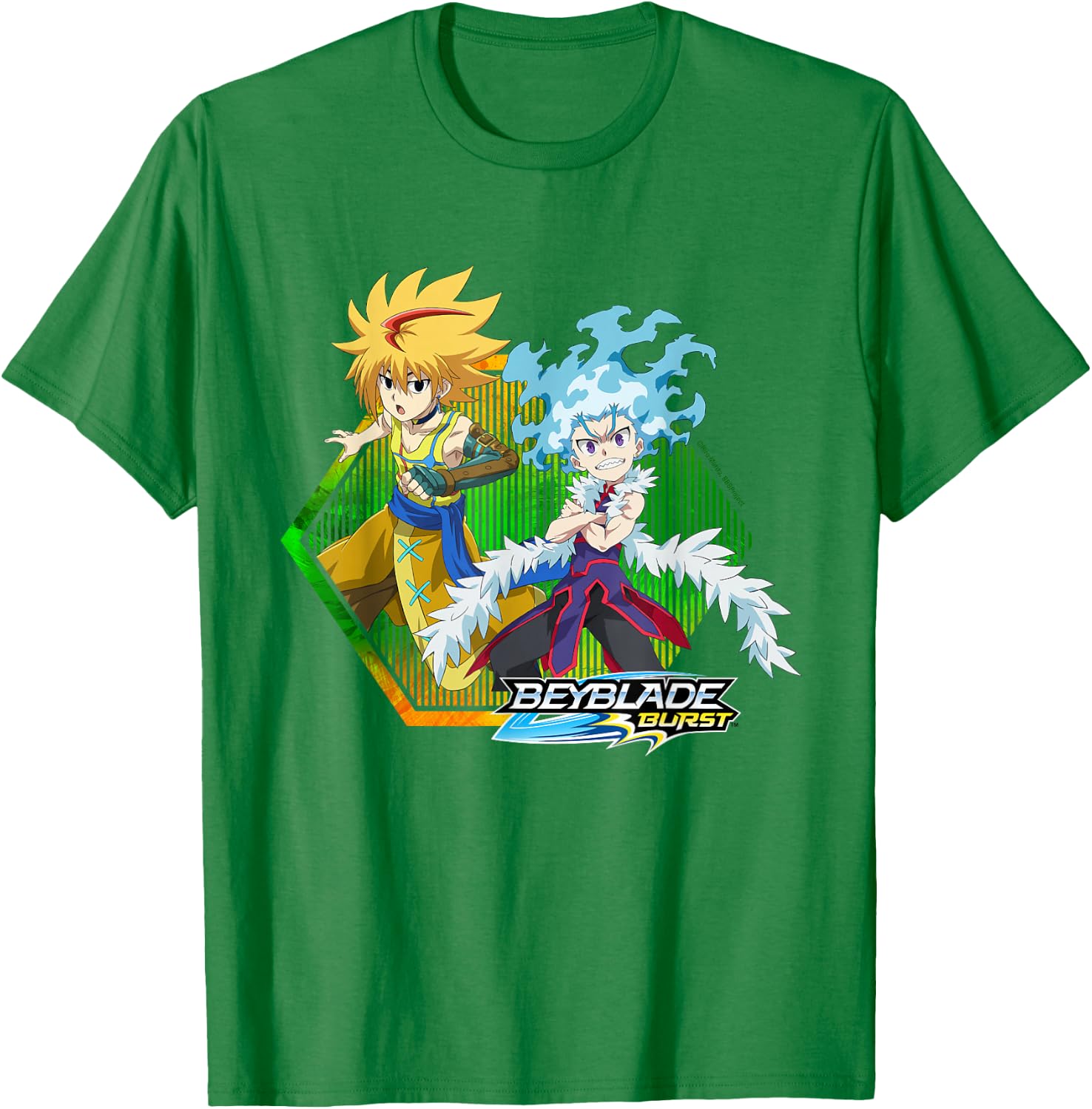 Beyblade Burst Quaddrive Free and Lui T-Shirt - T-Shirt | Irish Green