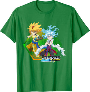 Beyblade Burst Quaddrive Free and Lui T-Shirt - T-Shirt | Irish Green