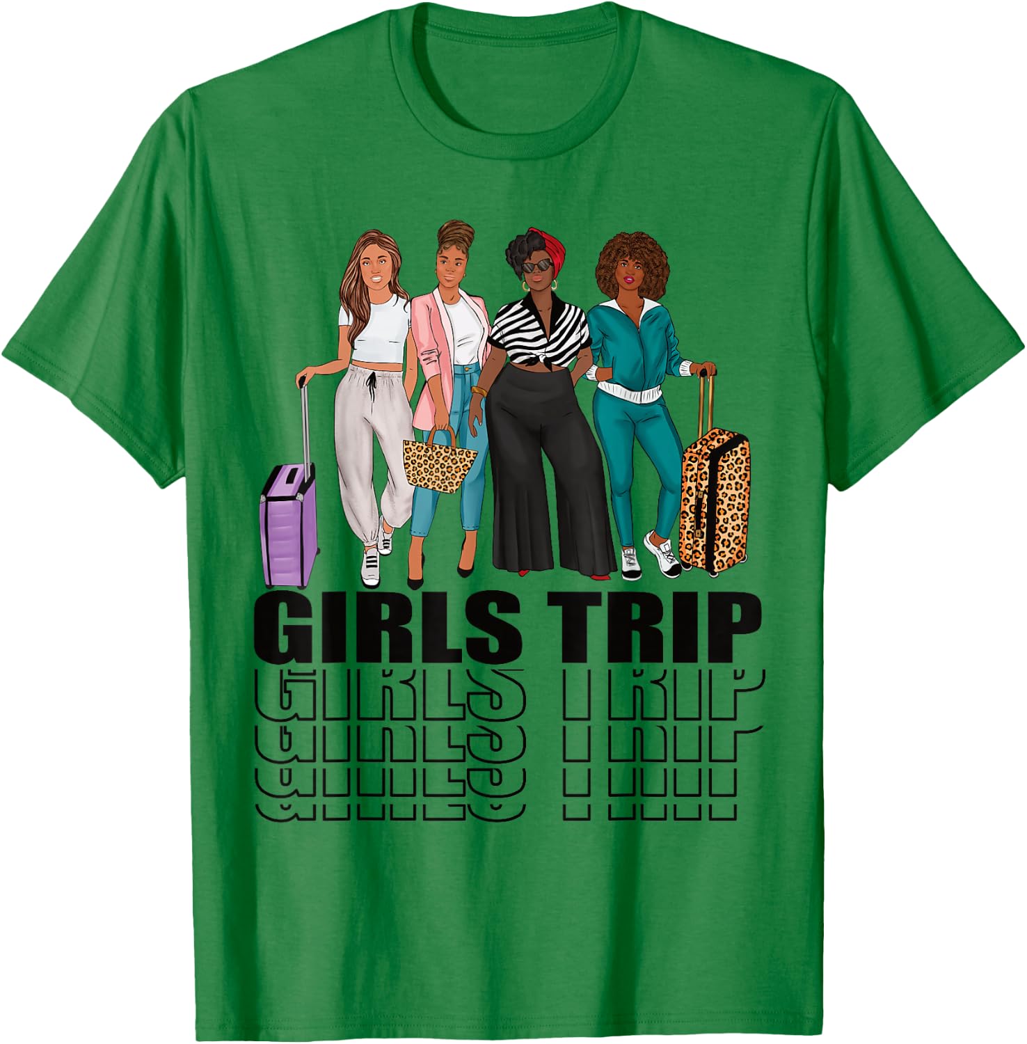 Girls Trip for Melanin Afro Black Vacation Women T-Shirt - T-Shirt | Irish Green