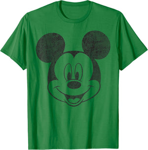 Disney Mickey and Friends Mickey Mouse Simple Big Face T-Shirt - T-Shirt | Irish Green