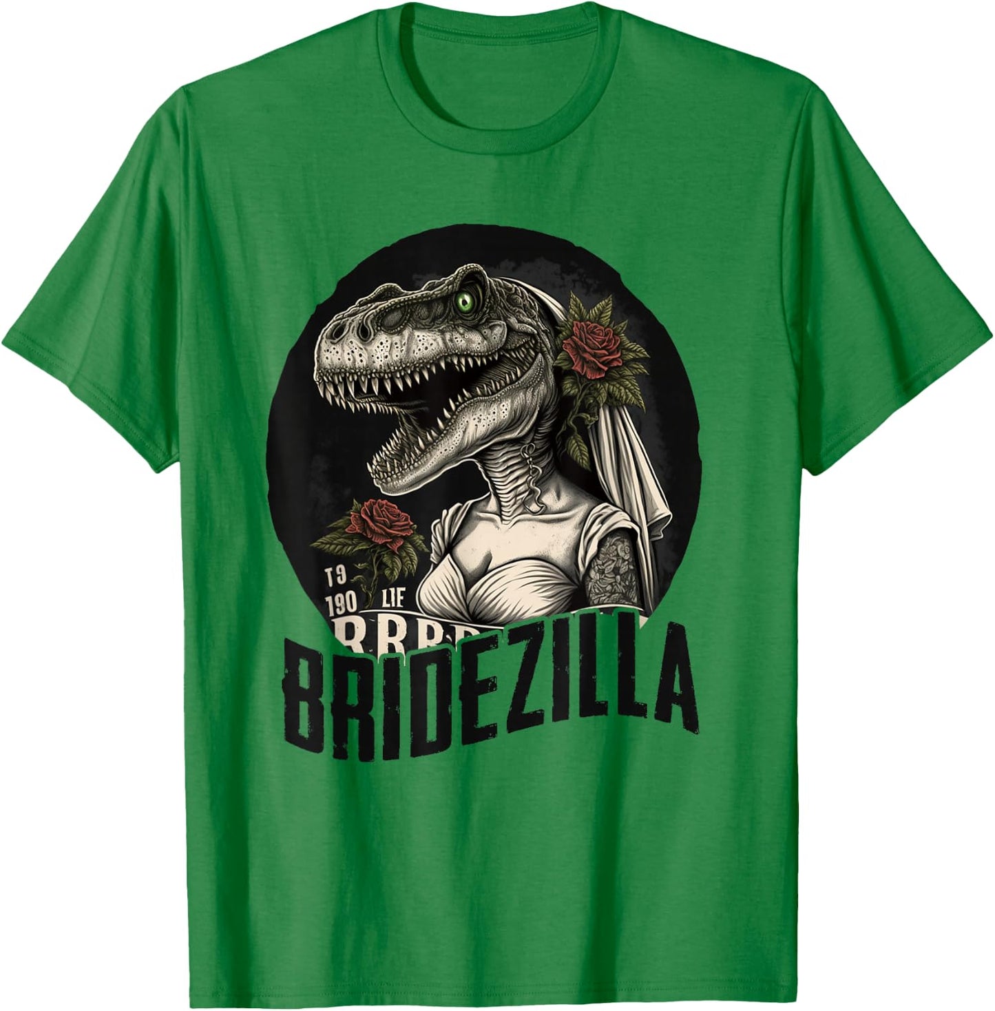 Funny T-Rex Bride Design, BrideZilla T-Shirt - T-Shirt | Irish Green