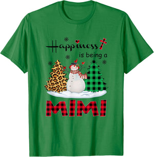 Happiness is being a Mimi Snowman Merry Christmas T-Shirt - T-Shirt | Irish Green