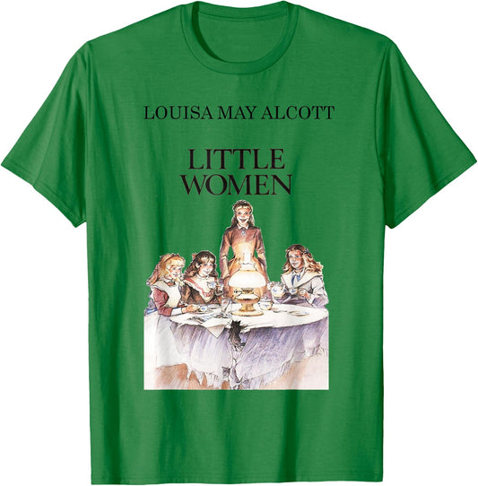 Little Women Louisa May Alcott Vintage Book Cover T-Shirt - T-Shirt | Irish Green
