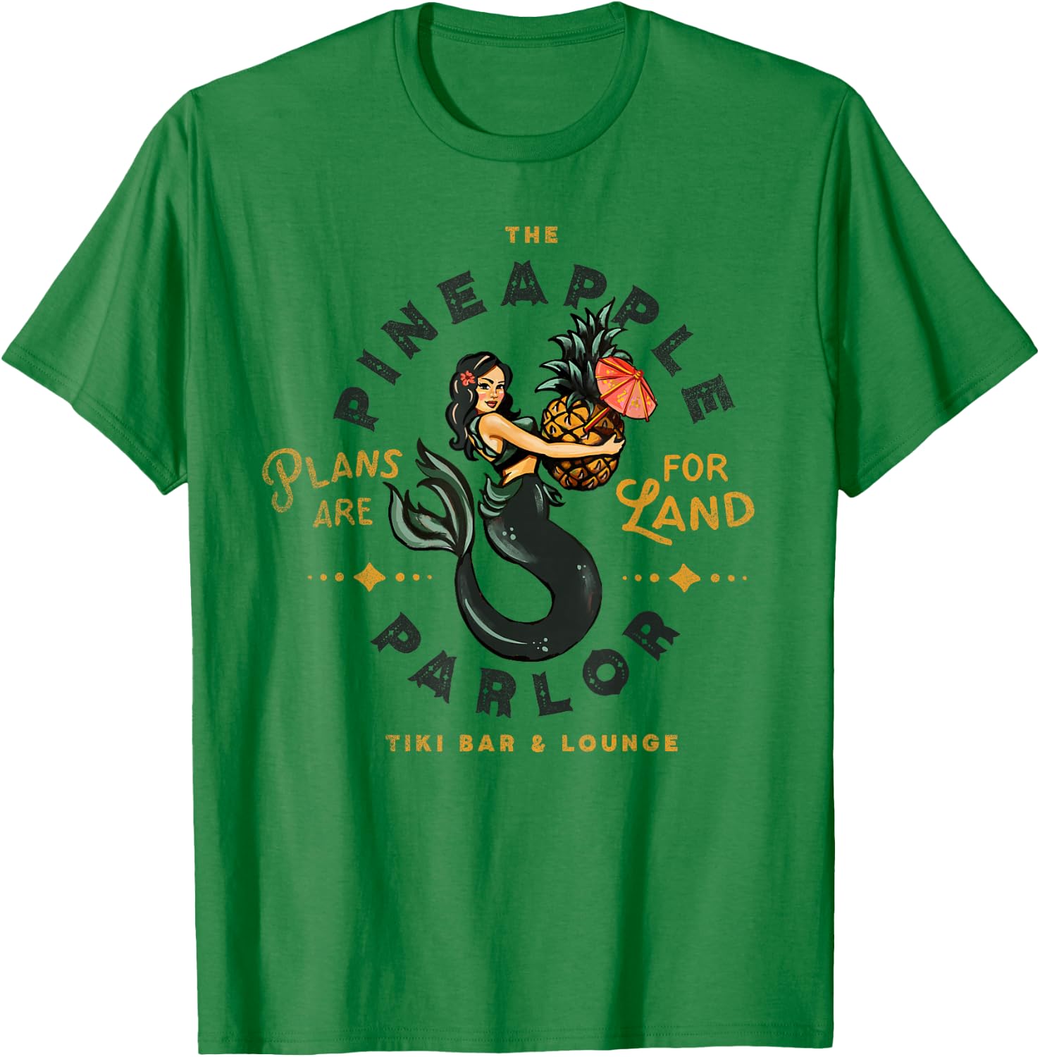 The Pineapple Parlor Tiki Bar & Lounge Vintage Pinup Mermaid Small T-Shirt - T-Shirt | Irish Green