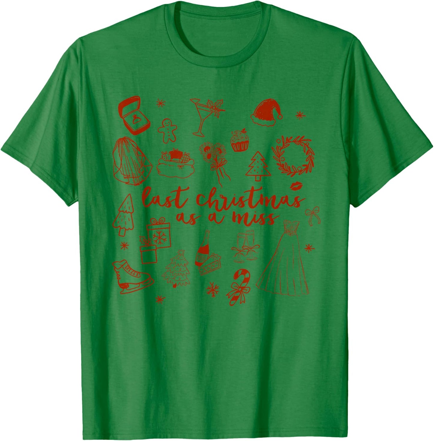 Bride to Be Bridal Bachelorette Last Christmas As A Miss T-Shirt - T-Shirt | Irish Green