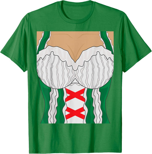 Oktoberfest Bavarian Dirndl Dress with Cleavage T-Shirt - T-Shirt | Irish Green