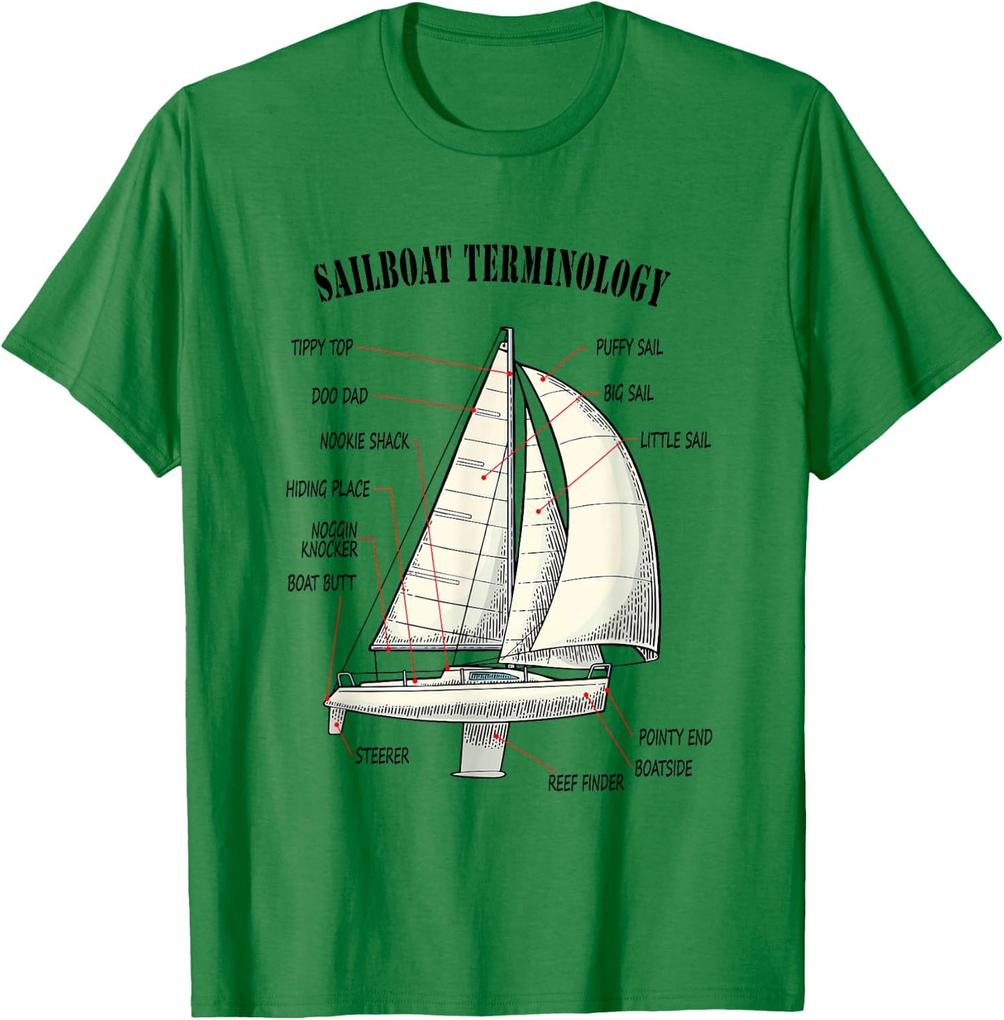 Funny and Completely Wrong Sailboat Terminology T-Shirt - T-Shirt | Irish Green