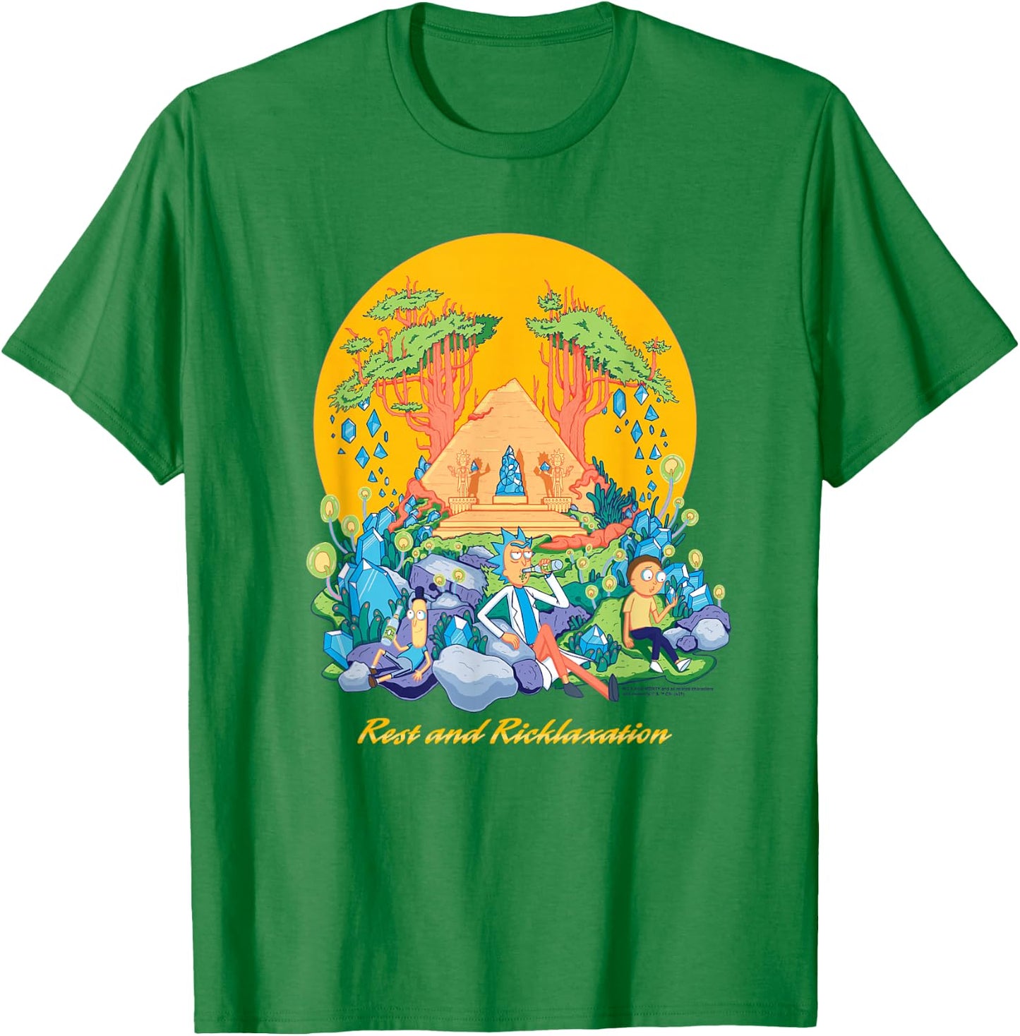 Rick and Morty Rest and Ricklaxation T-Shirt - T-Shirt | Irish Green