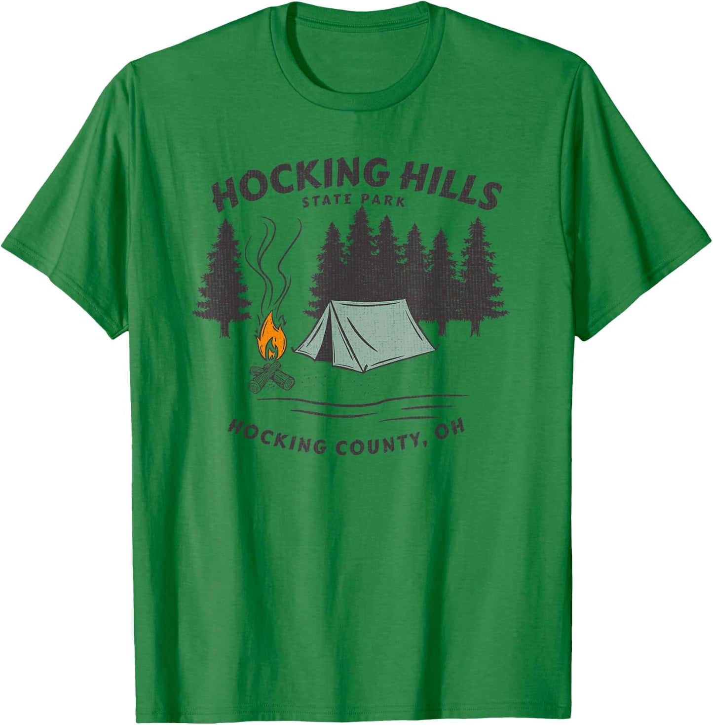 Retro Hocking Hills State Park Souvenir T-Shirt - T-Shirt | Irish Green