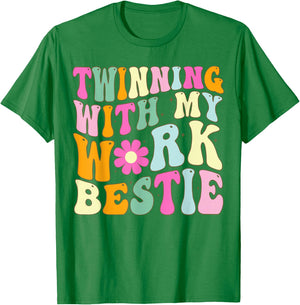 Twinning With My Work Bestie Spirit Week Best Friend Twin T-Shirt - T-Shirt | Irish Green