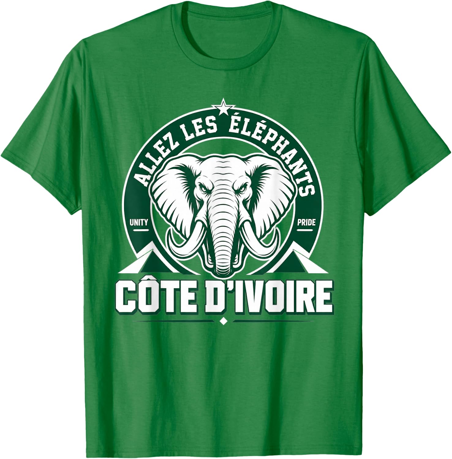 Ivory Coast Pride Cote D'Ivoire Heritage Elephant Flag T-Shirt - T-Shirt | Irish Green