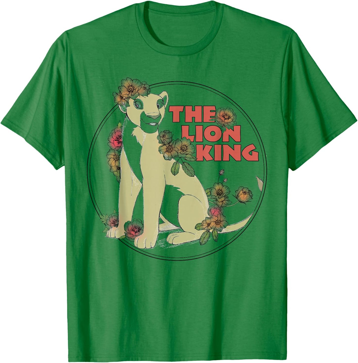 Disney Lion King Nala Covered In Flowers Logo T-Shirt - T-Shirt | Irish Green