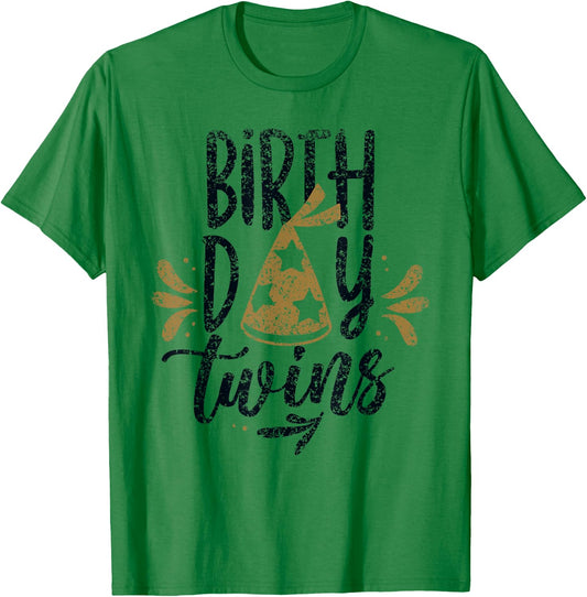 Birthday Twins Celebrate Cute Twin T-Shirt - T-Shirt | Irish Green