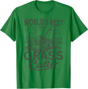 Worlds Best Grass Cutter Lawn Mower Gardening T-Shirt - T-Shirt | Irish Green