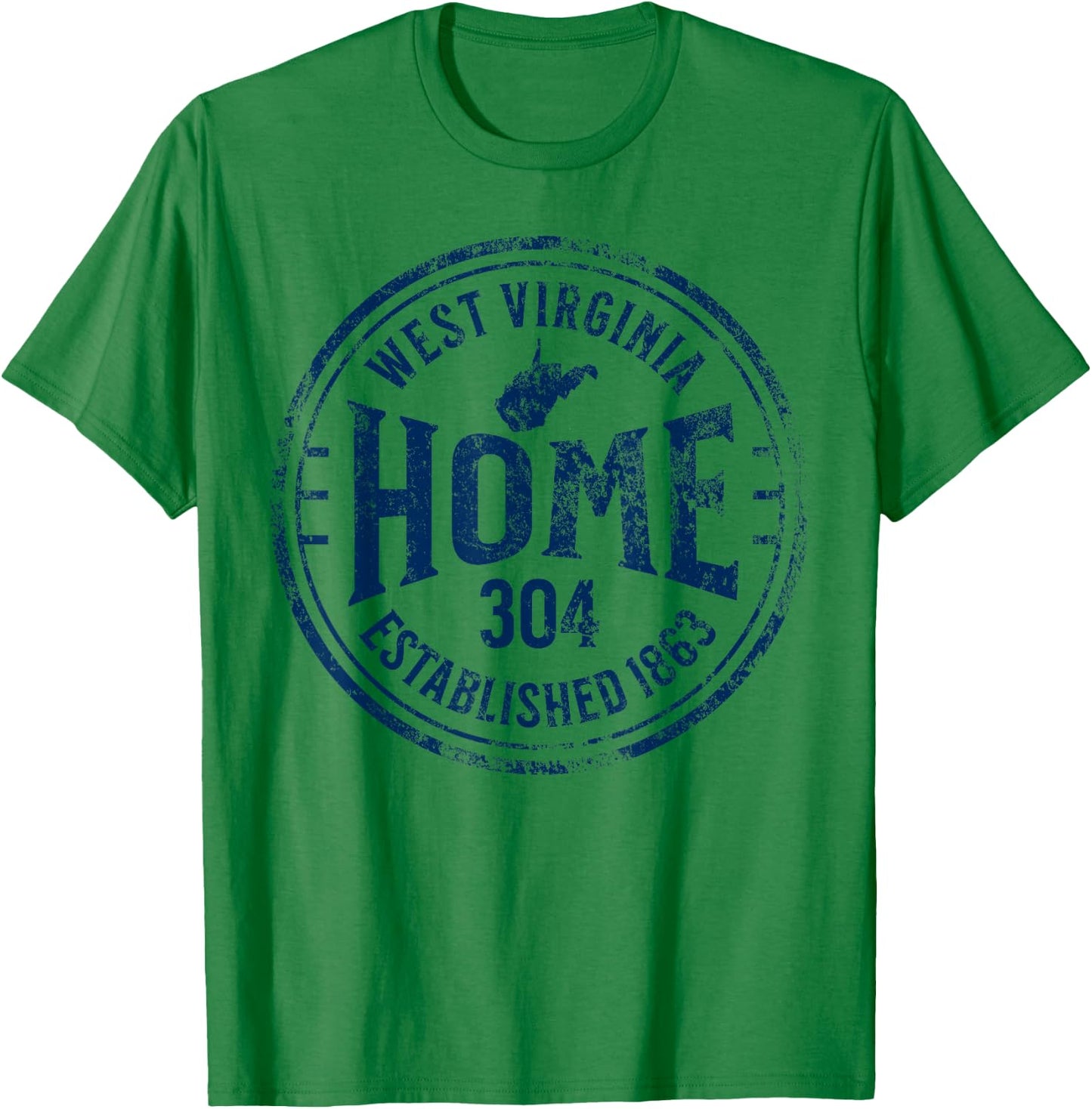 West Virginia Map 304 Home Vintage T-Shirt - T-Shirt | Irish Green