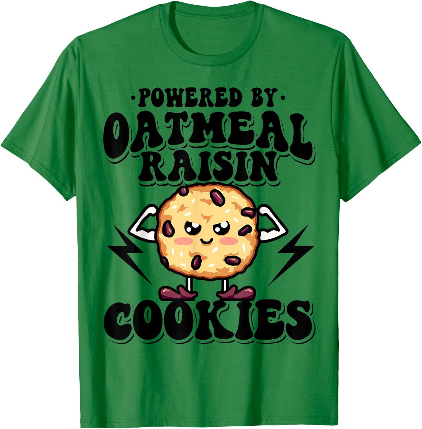 Powered by Oatmeal Raisin Cookies T-Shirt - T-Shirt | Irish Green