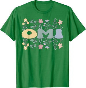 Groovy Omi Grandmother Flowers Omi Grandma T-Shirt - T-Shirt | Irish Green