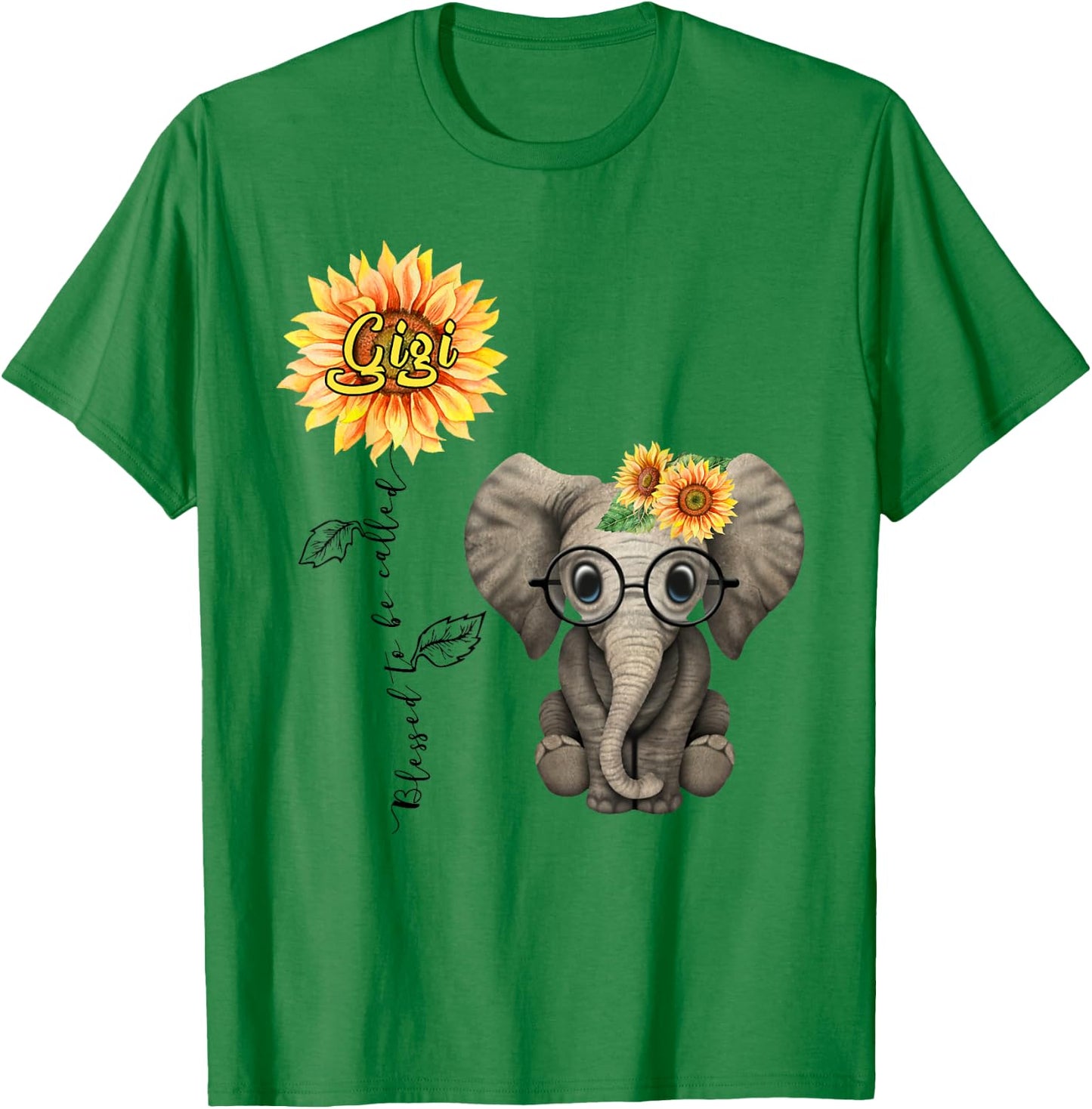 Blessed To Be Called Gigi Hippie Elephant Mother's Day T-Shirt - T-Shirt | Irish Green