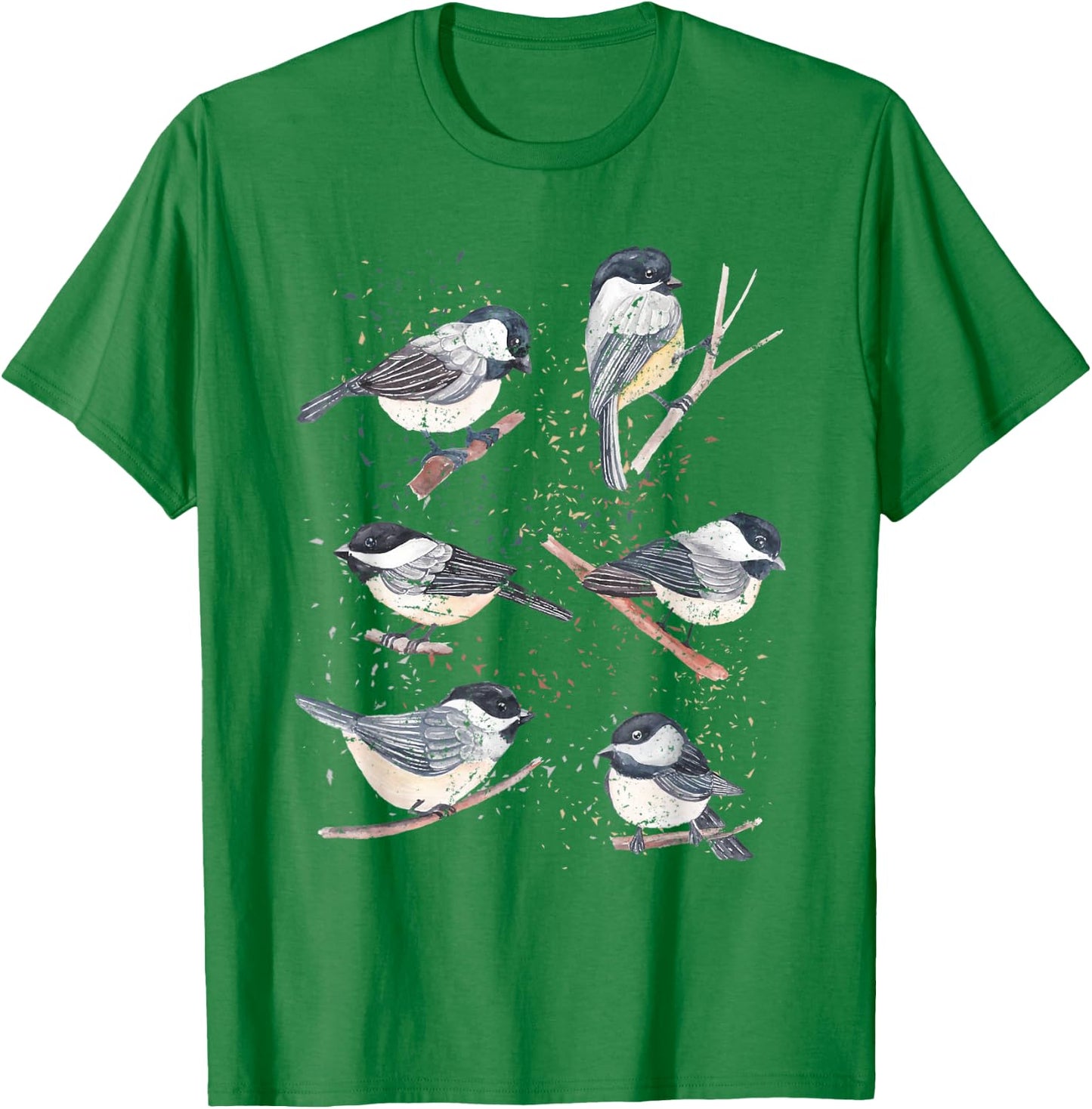 Bird Watching Birding Animal Nature Vintage Chickadee T-Shirt - T-Shirt | Irish Green