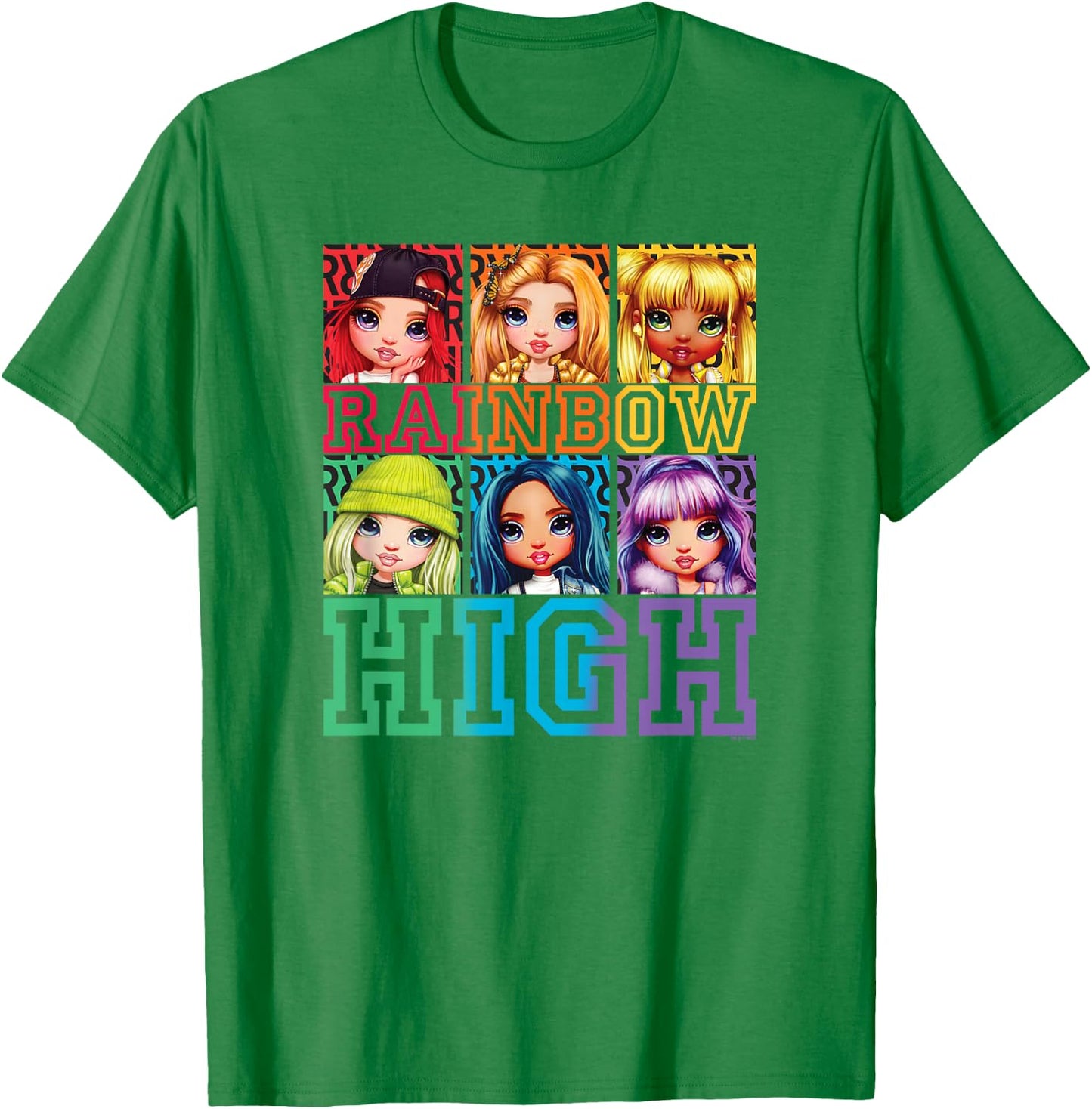 Rainbow High Group Box Up Poster Small T-Shirt - T-Shirt | Irish Green