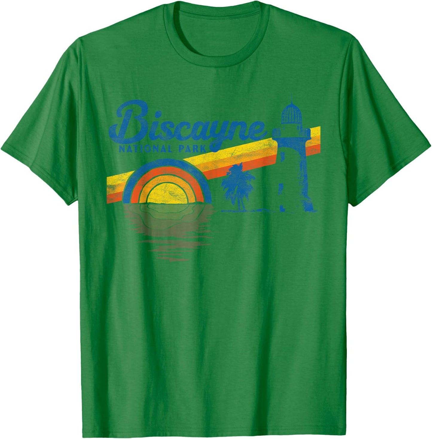 Vintage Biscayne National Park Retro 80's T-Shirt - T-Shirt | Irish Green
