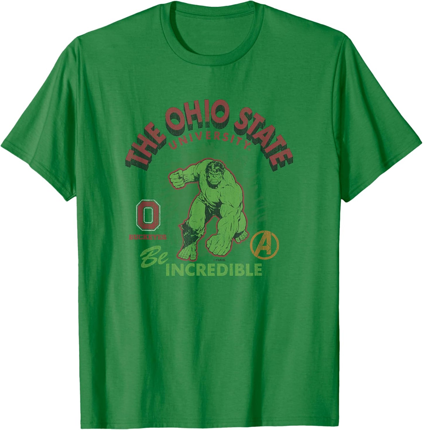 Ohio State Buckeyes Hulk Vintage Marvel Gray T-Shirt - T-Shirt | Irish Green