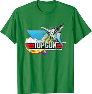 Top Gun Flying Jet T-Shirt - T-Shirt | Irish Green