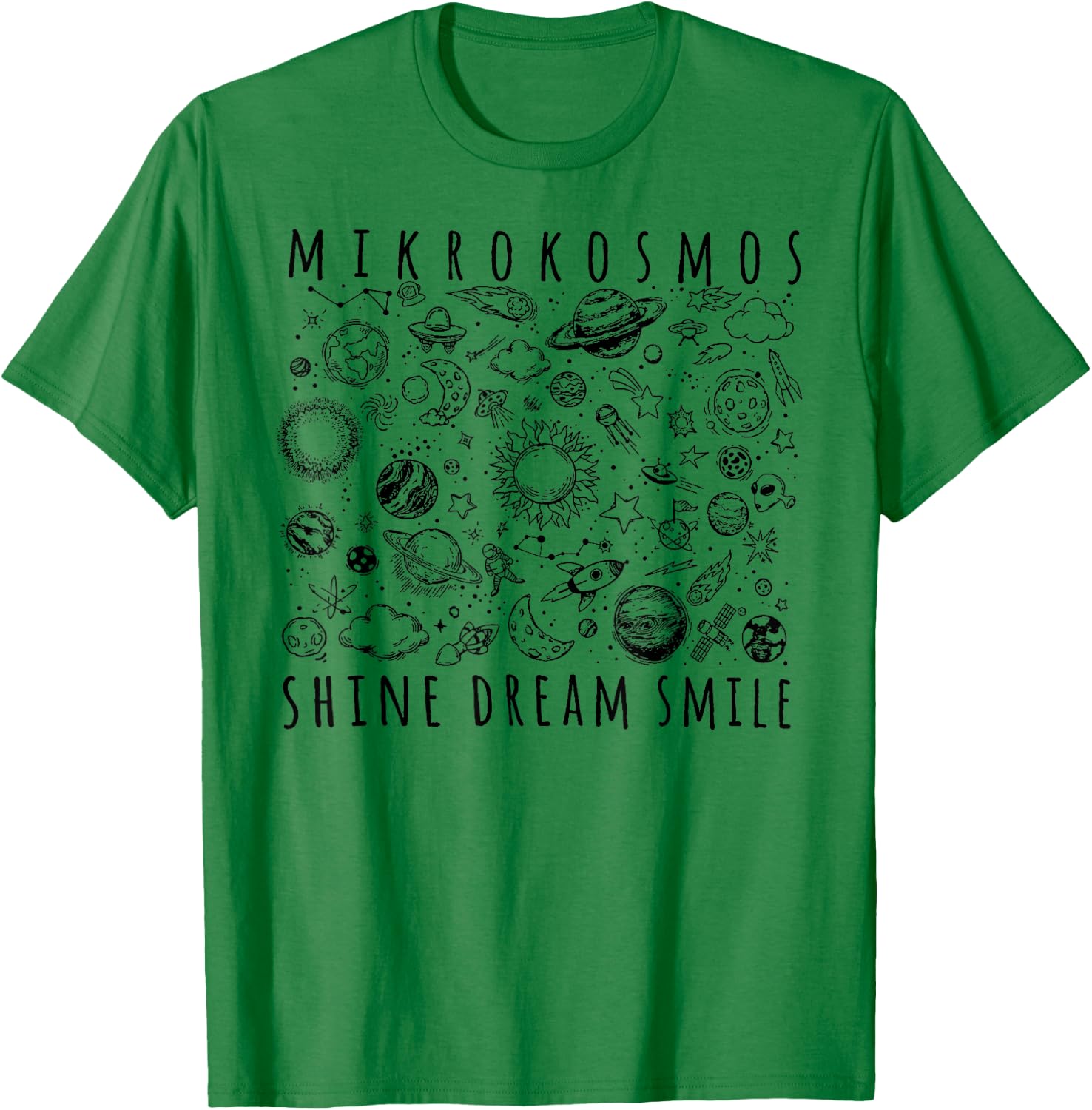 Mikrokosmos Shine Dream Smile Twinkling Starlight Astronaut T-Shirt - T-Shirt | Irish Green